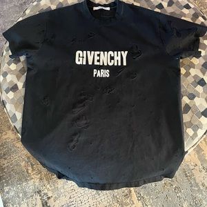 Givenchy Stressed Black Logo T-Shirt